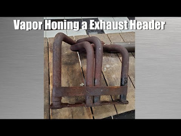 Vapor honing a exhaust header from a vintage car